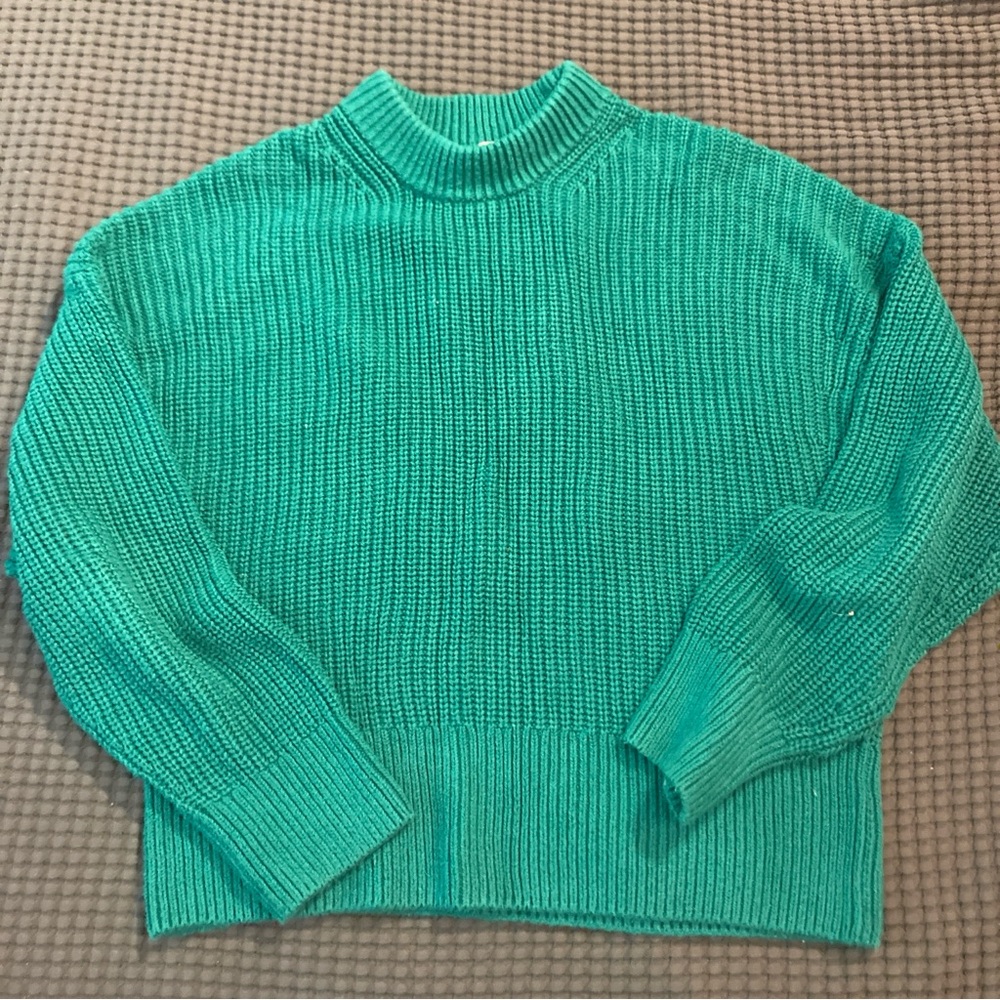 Everlane Green texture cotton crew Sweater